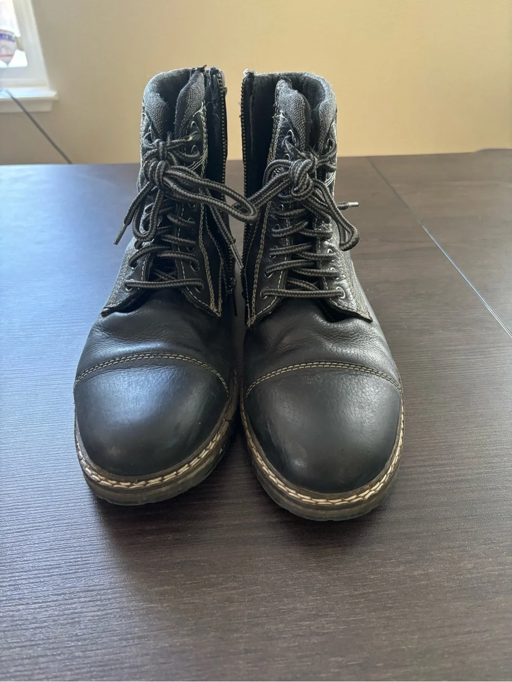 Men's Black Crevo Leather Lace-Up Ankle Boots